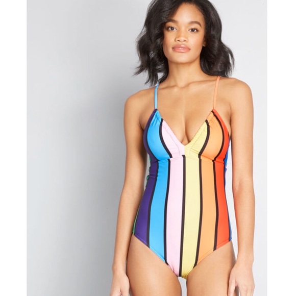 Modcloth Other - NWOT ModCloth Roxie One Piece Rainbow Swimsuit